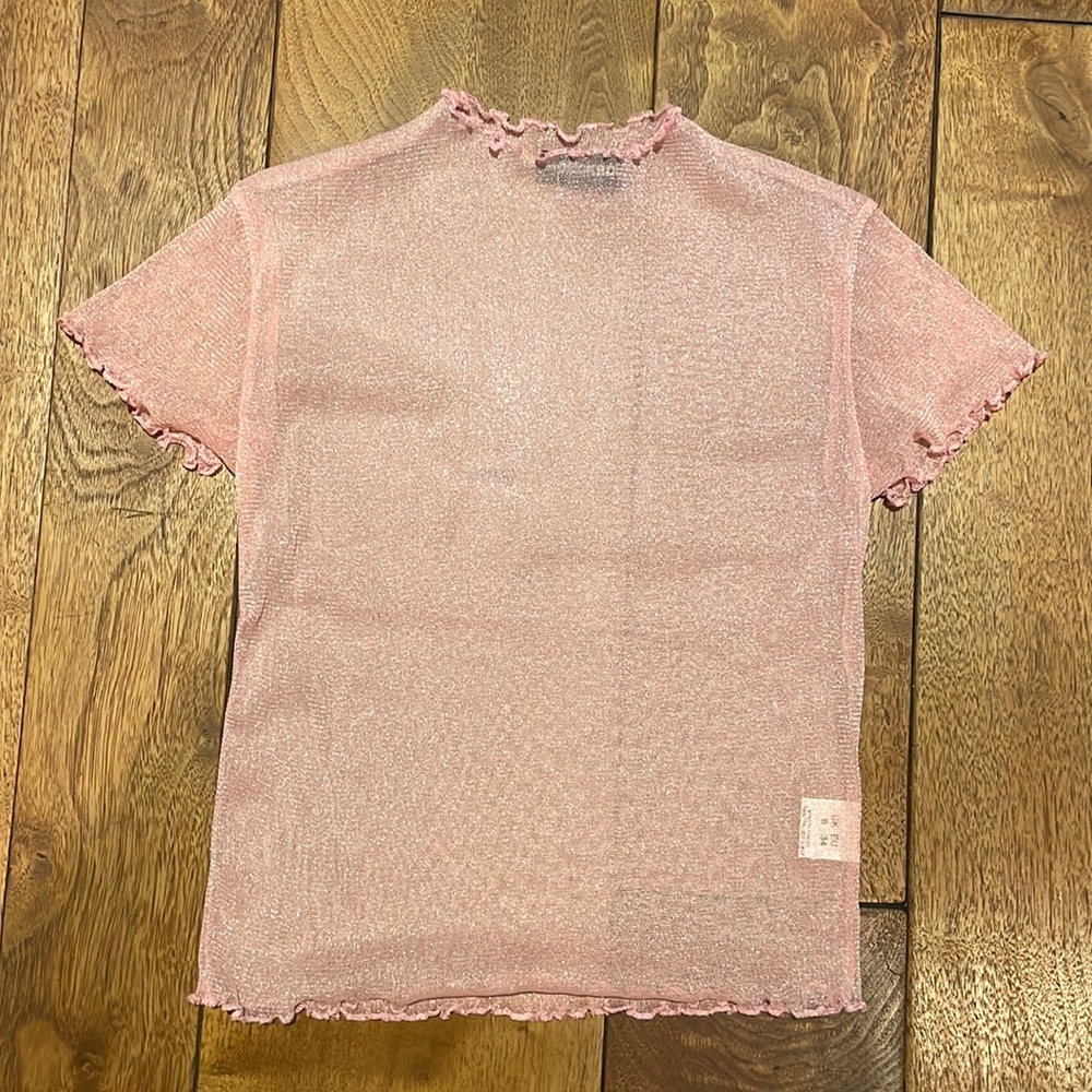 Pink shear sparkly shirt